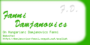 fanni damjanovics business card